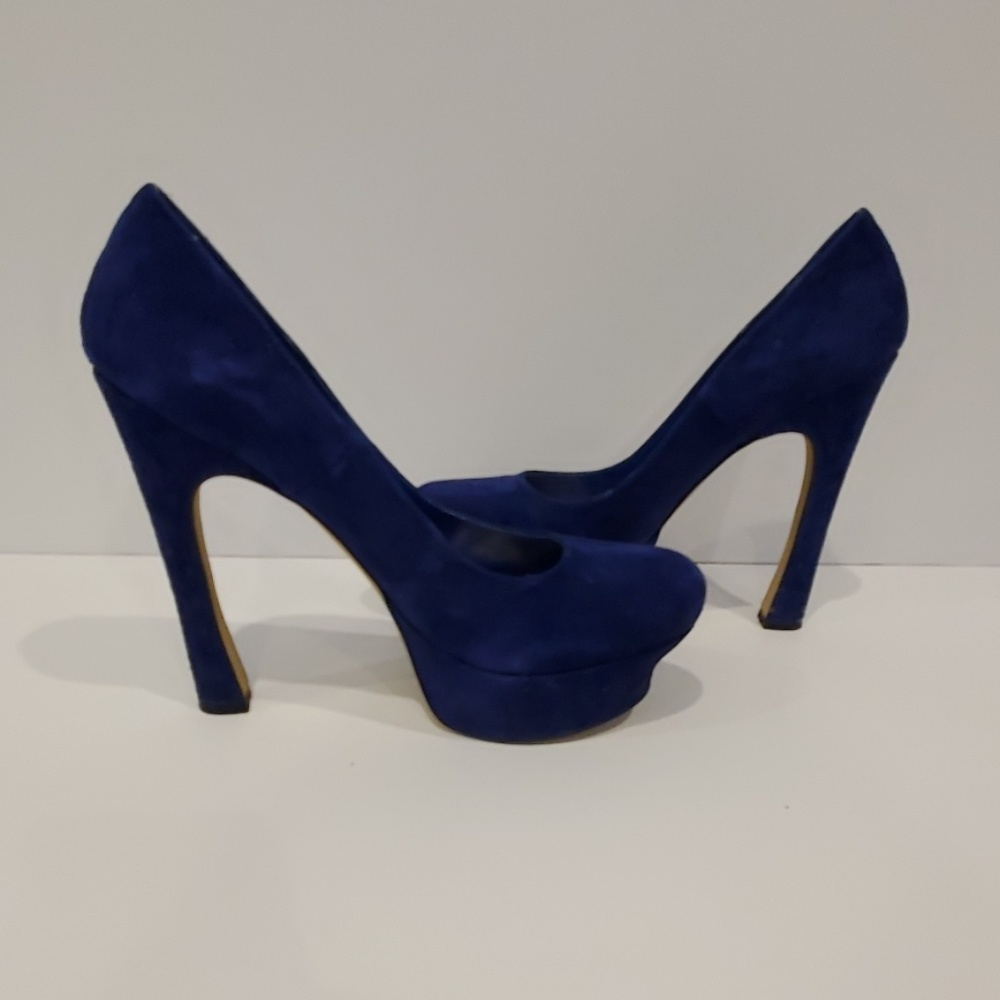 Zigisoho Studious Blue Suede Platform Heels - image 4